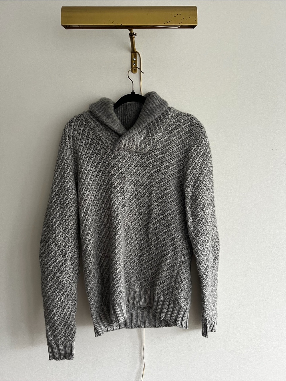 Men's Gray Shawl Collar Knit Sweater BILLY REID